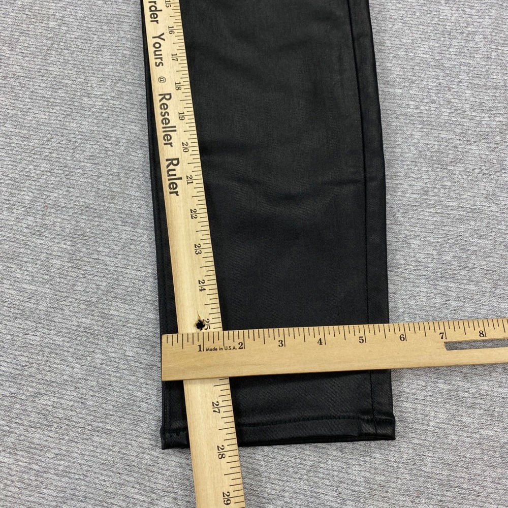 LOFT The Skinny Coated Jeans Black Faux Leather Look Pants Size 30 10 High Rise - Picture 4 of 14
